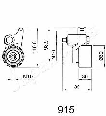 Japanparts BE-915 Tensioner pulley, timing belt BE915