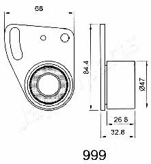 Japanparts BE-999 Tensioner pulley, timing belt BE999