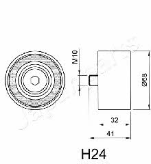 Japanparts BE-H24 Tensioner pulley, timing belt BEH24