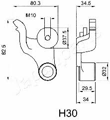 Japanparts BE-H30 Tensioner pulley, timing belt BEH30