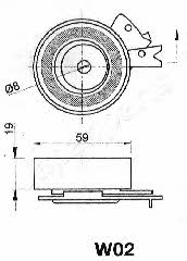Timing belt tensioner pulley Japanparts BE-W02