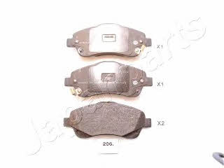 Japanparts PA-206AF Brake Pad Set, disc brake PA206AF