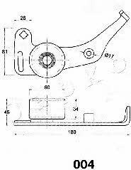 Japko 45004 Tensioner pulley, timing belt 45004