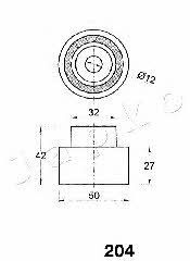 Japko 45204 Tensioner pulley, timing belt 45204