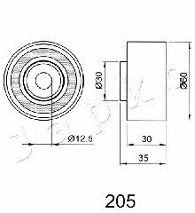 Japko 45205 Tensioner pulley, timing belt 45205