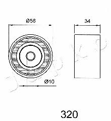 Japko 45320 Tensioner pulley, timing belt 45320