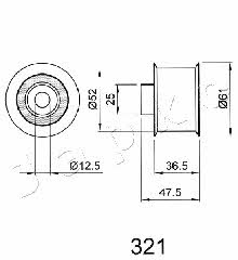 Japko 45321 Tensioner pulley, timing belt 45321