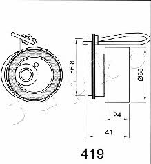 Japko 45419 Tensioner pulley, timing belt 45419