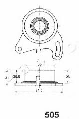 Japko 45505 Tensioner pulley, timing belt 45505