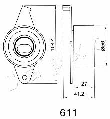 Japko 45611 Tensioner pulley, timing belt 45611
