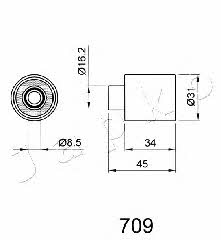 Japko 45709 Tensioner pulley, timing belt 45709