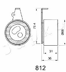 Japko 45812 Tensioner pulley, timing belt 45812