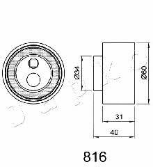 Japko 45816 Tensioner pulley, timing belt 45816