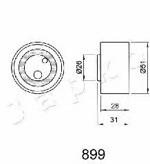 Japko 45899 Tensioner pulley, timing belt 45899
