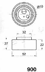 Japko 45900 Tensioner pulley, timing belt 45900