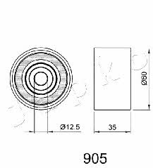 Japko 45905 Tensioner pulley, timing belt 45905