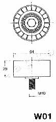 Japko 45W01 Tensioner pulley, timing belt 45W01