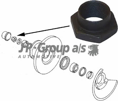Self-locking nut for wheel hub Jp Group 1142000200