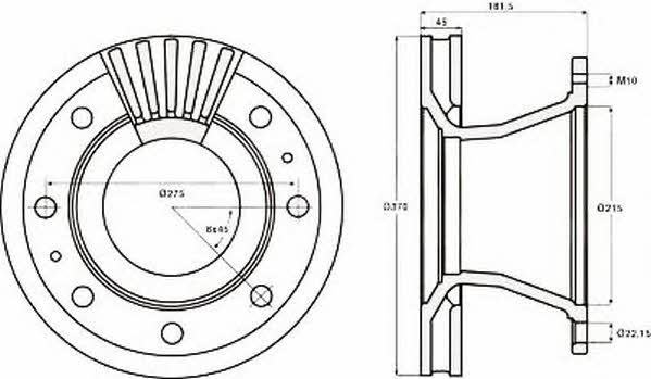 Jurid/Bendix 567126J Front brake disc ventilated 567126J