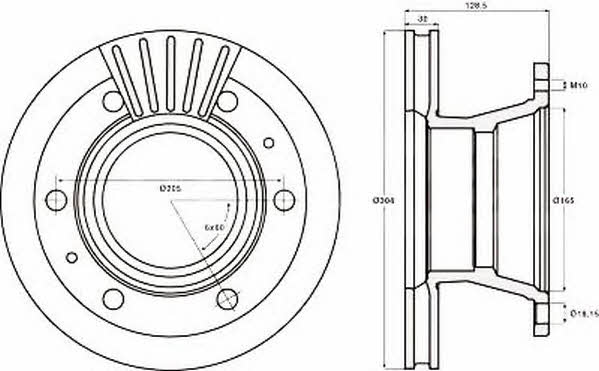 Jurid/Bendix 567127J Front brake disc ventilated 567127J