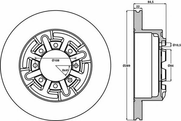 Jurid/Bendix 567128J Rear brake disc, non-ventilated 567128J