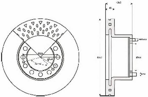 Jurid/Bendix 569108J Rear ventilated brake disc 569108J