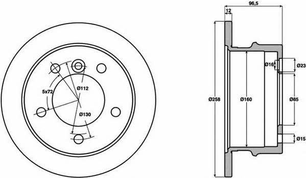 Jurid/Bendix 569120J Rear brake disc, non-ventilated 569120J