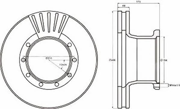 Jurid/Bendix 567113J Front brake disc ventilated 567113J