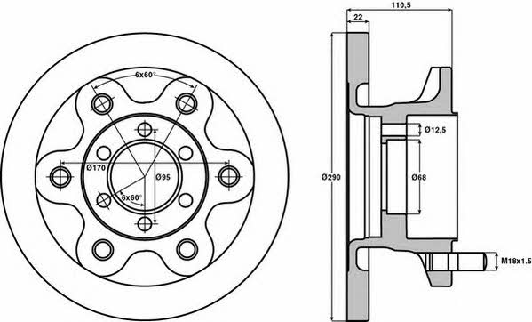 Jurid/Bendix 567118J Unventilated front brake disc 567118J