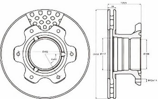 Jurid/Bendix 567763J Rear ventilated brake disc 567763J