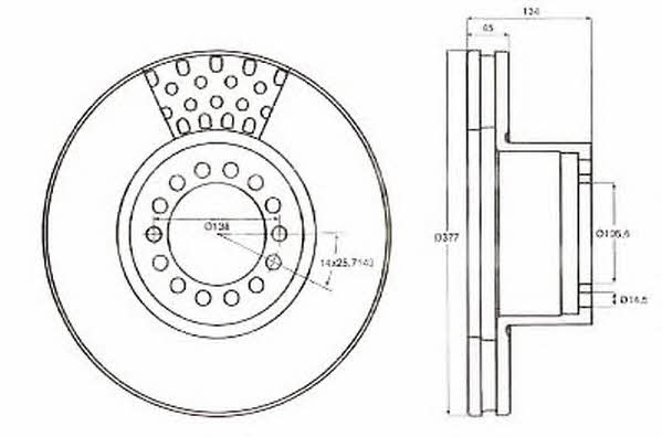 Jurid/Bendix 567766J Front brake disc ventilated 567766J