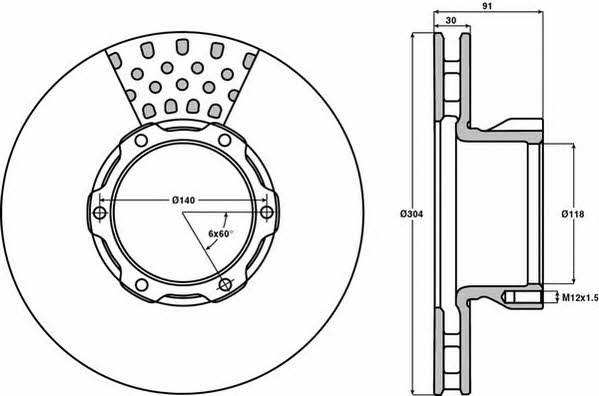 Jurid/Bendix 567770J Front brake disc ventilated 567770J