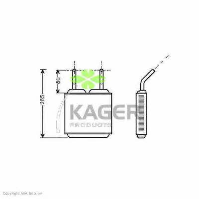 Kager 32-0077 Heat exchanger, interior heating 320077