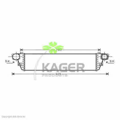 Kager 31-3844 Intercooler, charger 313844