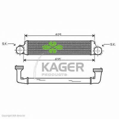 Kager 31-3861 Intercooler, charger 313861