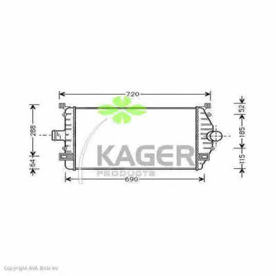 Kager 31-3973 Intercooler, charger 313973
