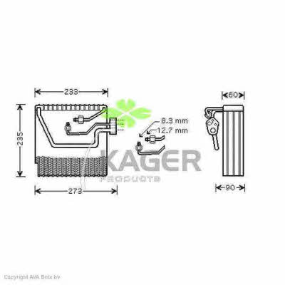Kager 94-5734 Air conditioner evaporator 945734