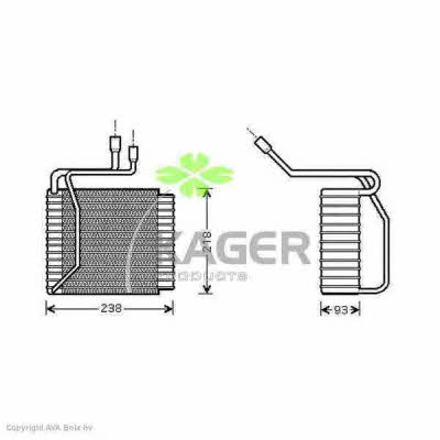 Kager 94-5744 Air conditioner evaporator 945744