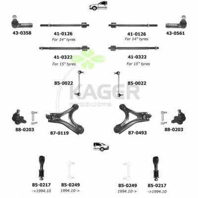 Kager 80-0083 Wheel suspension 800083