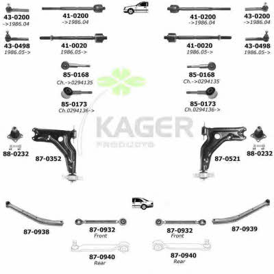 Kager 80-0153 Wheel suspension 800153