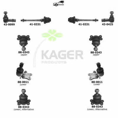 Kager 80-0155 Wheel suspension 800155