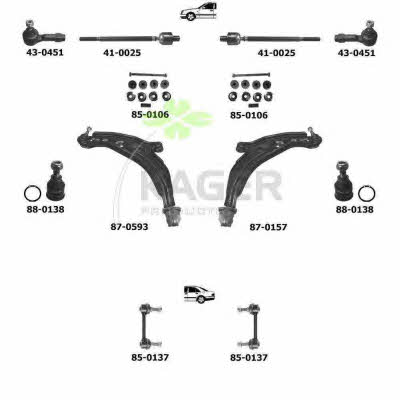 Kager 80-0192 Wheel suspension 800192