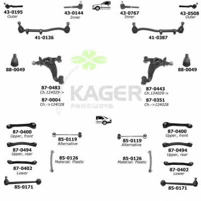 Kager 80-0324 Wheel suspension 800324