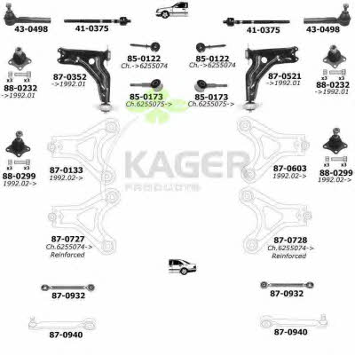 Kager 80-0370 Wheel suspension 800370