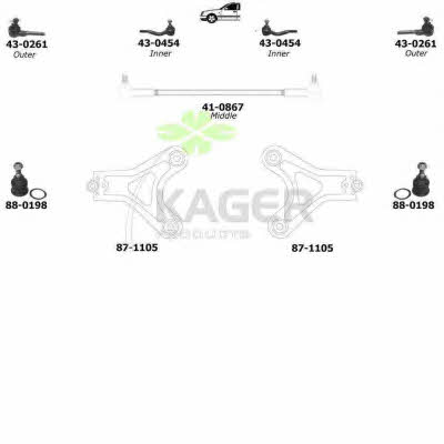 Kager 80-0389 Wheel suspension 800389