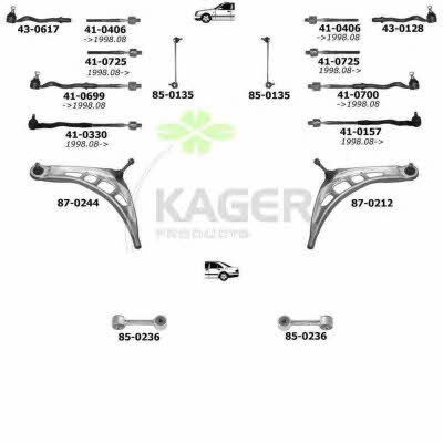 Kager 80-0447 Wheel suspension 800447