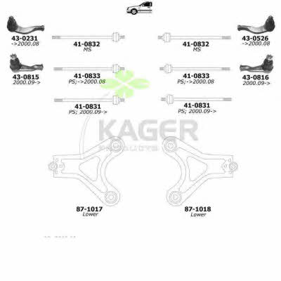 Kager 80-0520 Wheel suspension 800520
