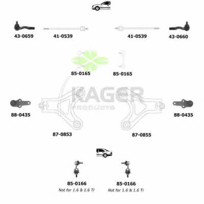 Kager 80-0557 Wheel suspension 800557