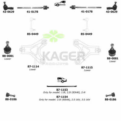 Kager 80-0588 Wheel suspension 800588