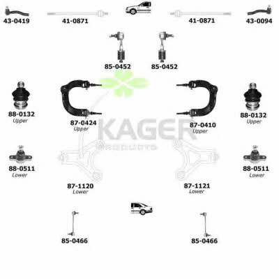 Kager 80-0591 Wheel suspension 800591